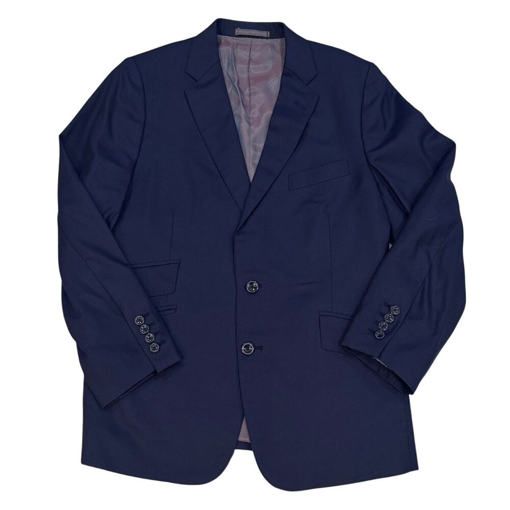 Holland & Sherry Bespoke Blazer 38R Navy Super 130s Wool Fit-Wel